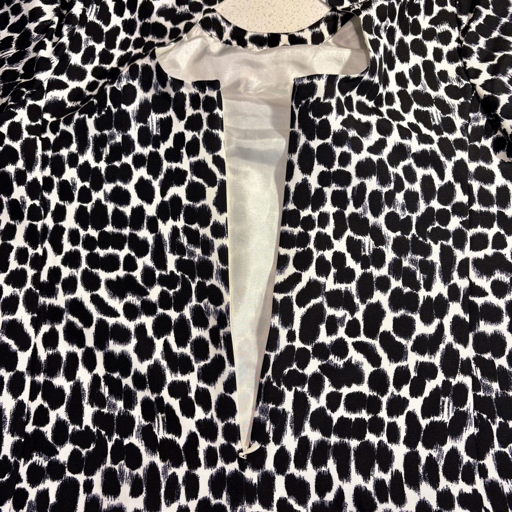 Kate Spade Black and White Patterned Silk Blend Dress Size 12 - Picture 5 of 9